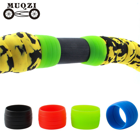 MUQZI 1 Pair Bike Strap Ring Handlebar Tape Fixing Sleeve Silicone Waterproof Wear Resistant Handlebar End Fixed Accessories ► Photo 1/6