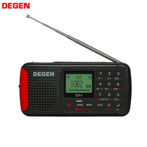DEGEN CY-1 Emergency Radio FM /MW/ SW Dynamo Solar Alarm Clock Shortwave Radio LCD/SOS/Bluetooth/MP3/Recorder Portable Radio ► Photo 1/5