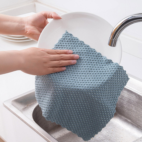 1PC/5PCS Anti-grease Wiping Rags Kitchen Super Absorbent Microfiber Cleaning Cloth Home Washing Dish Kitchen Cleaning Towel ► Photo 1/6