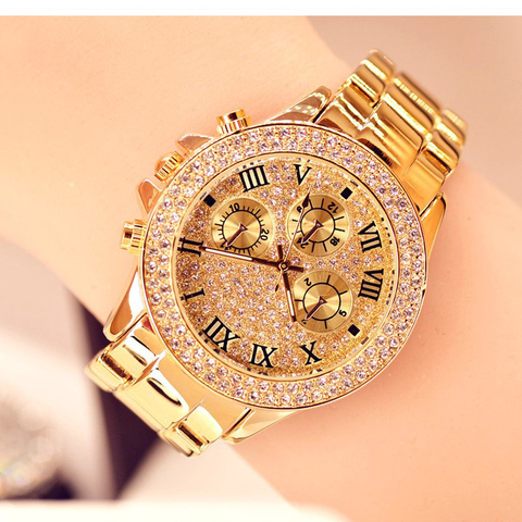 Luxury Multi-dial Full Diamond Watch Iced Out Watch Gold Diamond Watch for Men Quartz Waterproof Men's Wristwatch Watches ► Photo 1/6