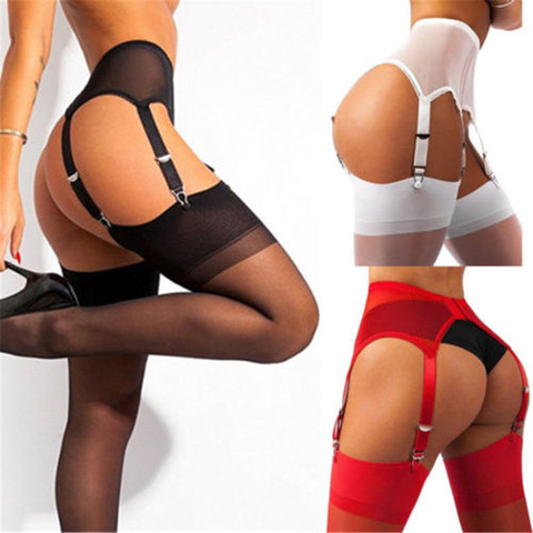 Sexy Women Vintage High Waist Garter Belt Mesh Suspender Belt 6 Straps Garter Belt ► Photo 1/6