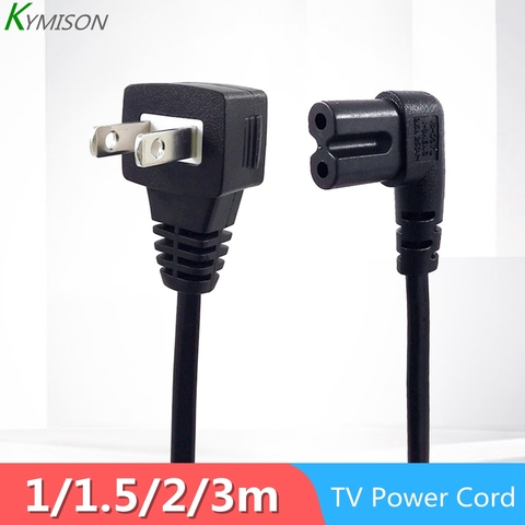 USA 2 Prong Angle Down Power Cord NEMA 1-15P to IEC320 C7 Figure 8 Connector AC Power Supply Cable Wire for Smart Monitor ► Photo 1/6