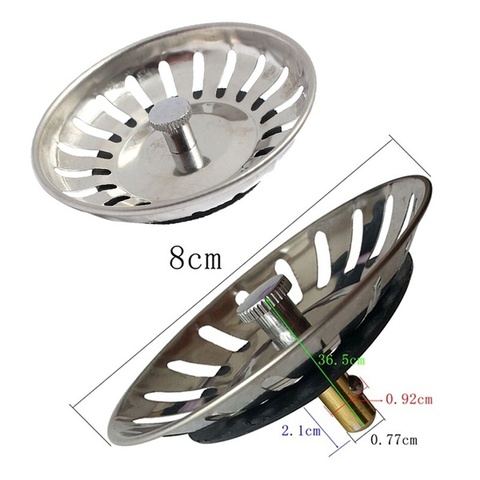 Stainless Steel Home Kitchen Sink Drain Stopper Basket Strainer Waste Plug 83mm ► Photo 1/5