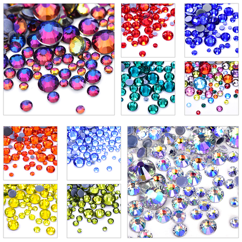 46 Colors 1000pcs Mix Sizes SS6-SS30 Better DMC Cтразы HotFix Rhinestones Crystal Hot fix Gems Iron on Strass for Fabric F0050 ► Photo 1/6