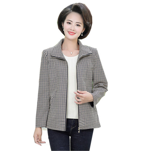 Basic Tops Overcoat 2022 New Spring Autumn Middle Aged Women Casual Coats Jackets XL-5XL Plus Size Printed Coat Mother Dress ► Photo 1/6