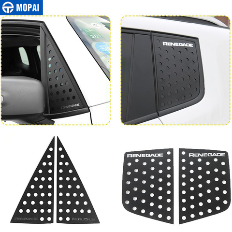 MOPAI Styling Mouldings for Car Front Rear Window Triangle Glass Decoration Cover Stickers Accessories for Jeep Renegade 2016+ ► Photo 1/6