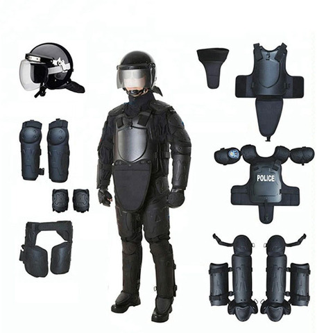 black matte high impact Resistant Training Security Helmet protective equipment full body armor Anti riot protection suit ► Photo 1/4