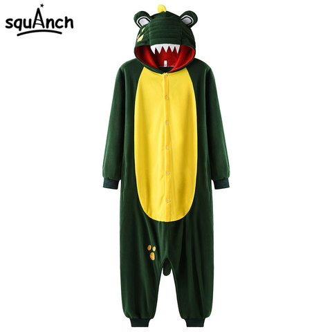 crocodile Onesie Animal Kigurumis Women Men Winter Overalls Button  Pajama Adult  Polar Fleece  Warm Suit ► Photo 1/6