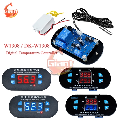 W1308 DK-W1308 Digital Thermostat Temperature Controller DC 12V AC 110V 220V Cool Heat Switch Control Thermometer Sensor for Car ► Photo 1/6