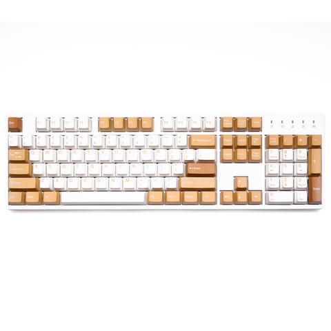 taihao Vintage Camel ABS double shot keycaps for diy gaming mechanical keyboard oem profile Beige Yellow ISO 1.75u shift ► Photo 1/6