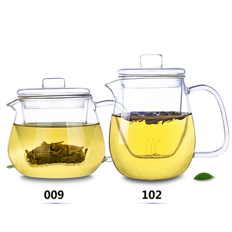 1x 485/610ml Heat-Resisting Clear Flower Glass Teapot w/ Glass infuser with Lid ► Photo 1/6