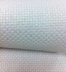 Shining White 11CT 11ST 14ST 14CT cross stitch canvas fabric white sparkle shiny Cream sparkle gold flashing gold ► Photo 1/1