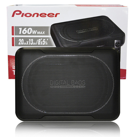 Free Shipping 1 set PIONEER car subwoofer TS-WX130DA 160W Active Under Seat Sub Woofer With Remote Bass Link ► Photo 1/6