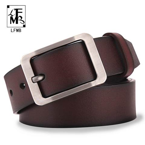 [LFMB]Men's belt leather belt men  pin buckle cow genuine leather belts for men 130cm high quality mens belt cinturones hombre ► Photo 1/6