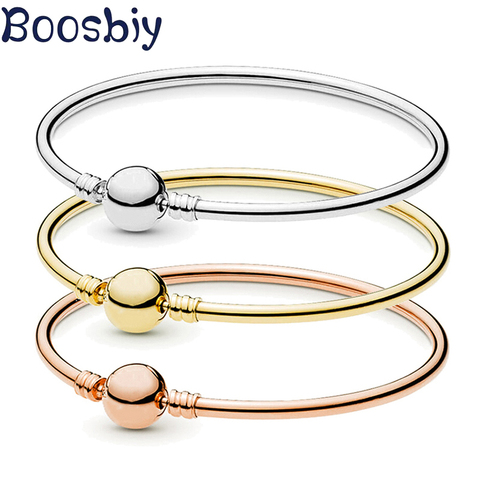Boosbiy Hot Sale Handmade Silver Plated Charm Bracelet Fits DIY Snake Chain Brand Bracelets & Bangles For Women Jewelry Gift ► Photo 1/4