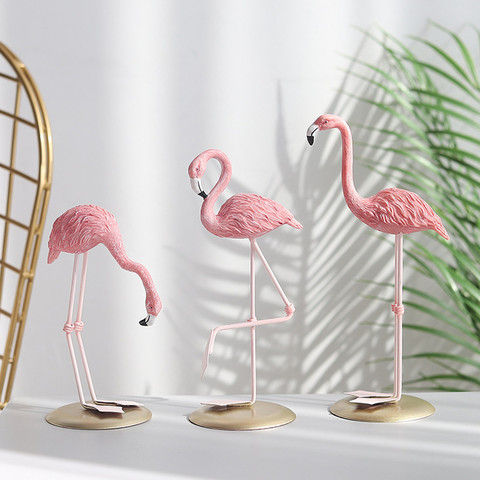 Nordic Style Flamingo Figurine Home Decoration Fairy Garden Livingroom Office Wedding Party Ornament Home Decor Accessories ► Photo 1/6