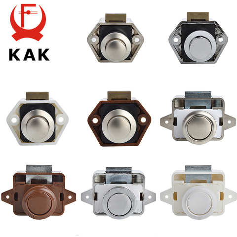 KAK 10pcs Camper Car Push Lock RV Caravan Boat Motor Home Cabinet Drawer Latch Button Locks Furniture Door Lock Hardware ► Photo 1/6