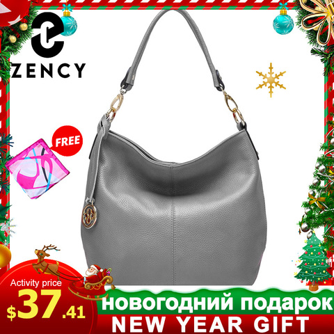 Zency Fashion Purple Women Shoulder Bag 100% Genuine Leather Elegant Tote Handbag High Quality Female Messenger Bags Classic ► Photo 1/6
