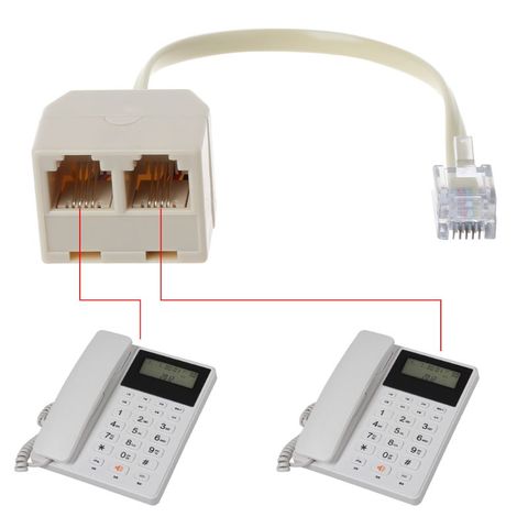 Telephone Splitter RJ11 6P4C 1 Male to 2 Female Adapter  RJ11 to RJ11  Separator QX2B ► Photo 1/6