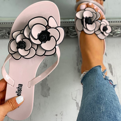 Summer New Flowers Ladies Flip Flops Women  Indoor Slippers Outdoor Sandals Flip-flops Fashion Beach Flat Slides Zapatos TX110 ► Photo 1/6