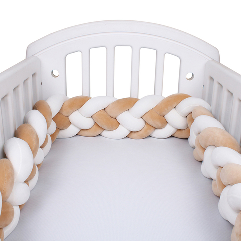 4 Knotted 12 cm Baby Bed Bumper Infant Cradle Pillow Knotted Braided Crib Bumper Kids Bed Baby Cotton Protector Baby Room Decor ► Photo 1/6