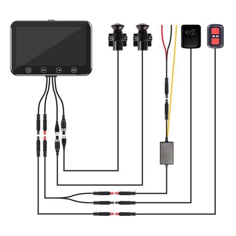 Motorcycle DVR Recording System With 2 Cameras Resolution 1080p