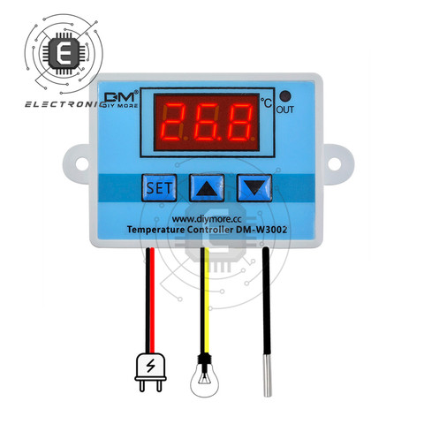 W3002 Digital Control Temperature Microcomputer Thermostat Switch Thermometer New Thermoregulator 12/24/220V ► Photo 1/1
