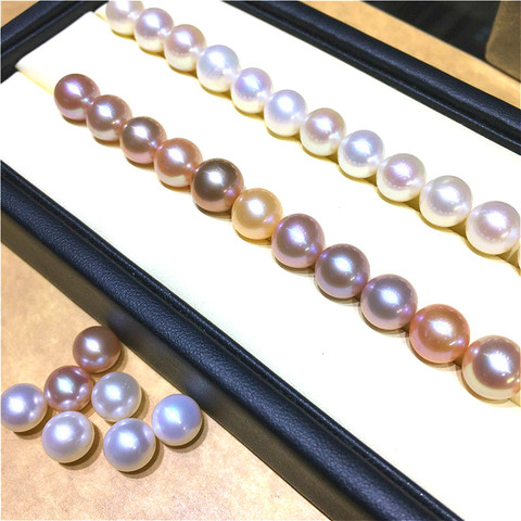 1Pc Natural freshwater pearls High quality AAAA grade semi-hole round no beads Beads made DIY necklace Earrings Jewelry ► Photo 1/6
