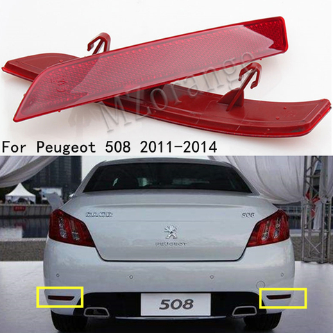 Car Accessories Rear Bumper Reflector Light For Peugeot 508 508 2011 2012 2013 2014 Rear Bumper Lights Bar Warning Lamp ► Photo 1/6