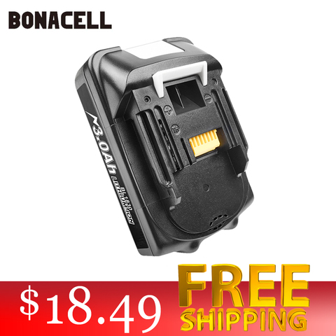 Bonacell For Makita BL1830 18V 3000mAh Power tools battery replacement BL1815 BL1840 LXT400 194204-5 194205-3 194309-1 L50 ► Photo 1/6