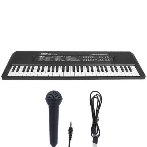 61/37 Keys Digital Music Electronic Keyboard Key Board Electric Piano Children Musical Instrument Microphone Recording Function ► Photo 1/6