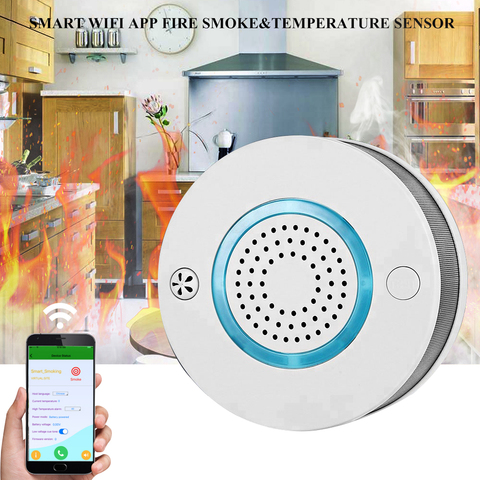 Factory Price WIFI APP Fire Smoke & Temperature Sensor Smart Wireless Smoke Temperature Detector Alarm ► Photo 1/1