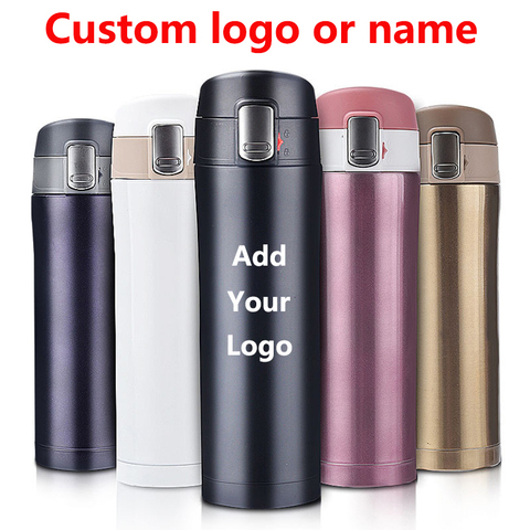 Custom logo Double Wall Stainless Steel Insulated Thermos Cup Vacuum Flask Coffee Mug Travel Drink Bottle Home Office Thermocup ► Photo 1/6