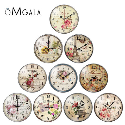 Beauty clock pattern 12mm/18mm/20mm/25mm Round photo glass cabochon demo flat back Making findings wholesale ► Photo 1/6