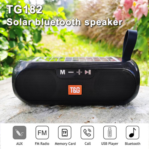 Bluetooth Speaker Portable Column Wireless Stereo Music Box Solar Power Bank Boombox MP3 Loudspeaker Outdoor Waterproof Speakers ► Photo 1/6