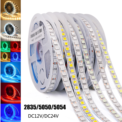 12V 24V LED Strip Light 5M 5050 RGB Led Tape 5054 5630 2835 Flexible Light Ribbon Diode 60/120 Leds/M Waterproof Led Stripe Lamp ► Photo 1/6