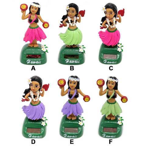 Solar Dancing Hawaii girl Hula Shaking Head Toy Solar Powered Auto Interior Decompression Dashboard ornament car accessories ► Photo 1/6