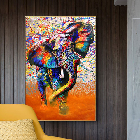 Street Art Graffiti Canvas Art Wall Paintings Posters And Prints Canvas Color Elephant Pictures For Living Room Home Decoration ► Photo 1/5