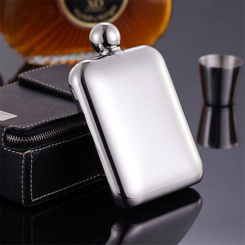 6oz Portable High quality 304 stainless steel Square Shape hip flask travel whiskey alcohol liquor bottle flagon Small Bottle ► Photo 1/6