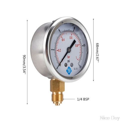 GLYCERINE FILLED PRESSURE VACUUM COMPOUND GAUGES 68mm DIAL VAC to 10000 PSI BTM  Ju19 20 Dropship ► Photo 1/6