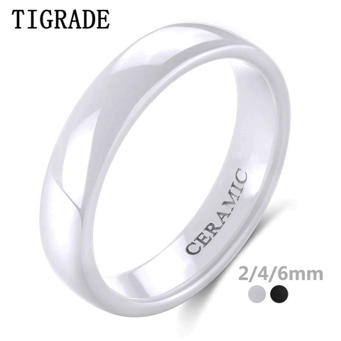 Tigrade 2mm 4mm 6mm White Ceramic Ring Black Wedding Engagement Men Women Rings Fashion Classic Special Design Anillos Jewelry ► Photo 1/6