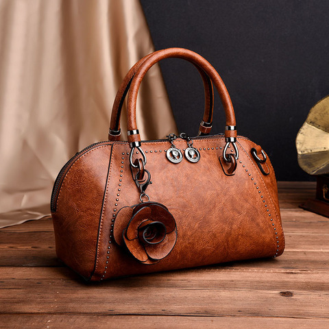 Fashion Pu Leather Shoulder Bags New Large Capacity Retro Rose Women's Handbags Designer Messenger Luxury Bags for Women Tote ► Photo 1/6