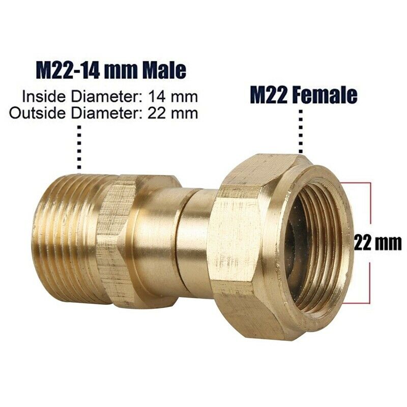 M22 14mm Thread Pressure Washer Swivel Joint Kink Free Connector Hose Fitting Water Gun Hydraulic Couplers For Garden Irrigation ► Photo 1/6