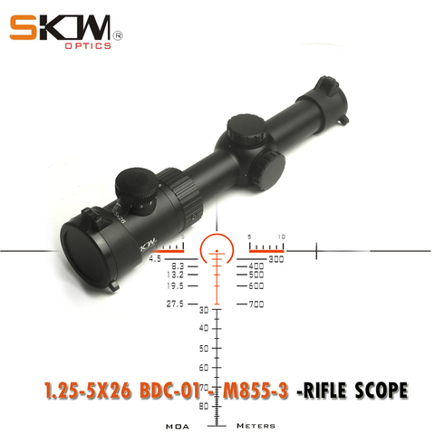 SKWoptics1.25-5x26bdc-01-M855-3 Tactical riflescopes Hunting AK AR,M4  sight compact rifle scope ar15 BDC reticle ► Photo 1/6