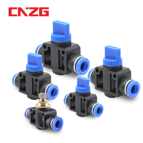 Pneumatic Push In Fittings Fitting Throttle Valve SA HVFF Air Flow Speed Control  Tube Water Hose Connector 4mm 6mm 8mm 10mm ► Photo 1/6