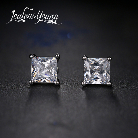 Classic Square Cubic Zirconia Stud Earrings for Men Small CZ Crystal Women Studs Ear For Party Mens Earrings Brincos AE400 ► Photo 1/5