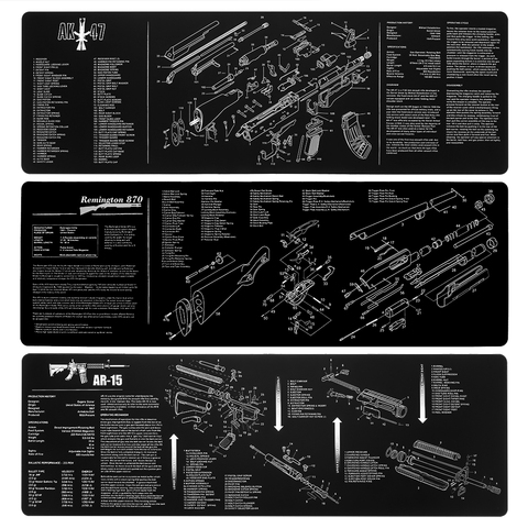 Tactics AR-15 AK47 Remington 870 Cleaning Rubber Mat 36