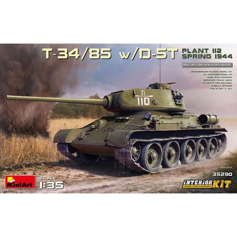 MiniArt 35290 1/35 T-34/85 w/D-5T. PLANT 112. SPRING 1944. INTERIOR KIT - Scale Model Kit ► Photo 1/1