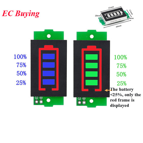1S 2S 3/4S 3.7V Lithium Battery LED Capacity Indicator Board Module 4.2V Blue Green Display Electric Vehicle Power Tester Li-ion ► Photo 1/5