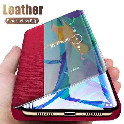 Smart View Case For Samsung Galaxy S7Edge S9 S8 S10 J4 J6 A6 Plus A7 A9 2022 Note 8 9 10 Pro Leather Flip Phone Case Cover Coque ► Photo 1/6